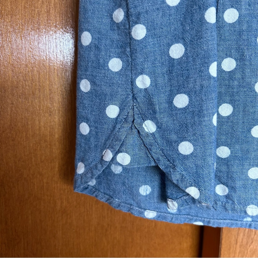 Tommy Hilfiger Polka Dot Chambray Button Up Tank Top Size Large - Picture 8 of 10